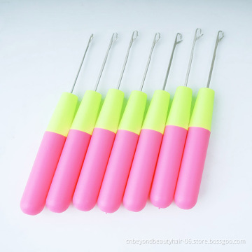 Professional 16CM Plastic Handle Stainless Steel Latch Knitting Crochet Braid Hair Hook For Braid Hair Extension